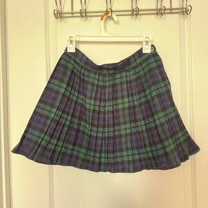 VTG plaid Green and Blue Women's mini Skirt
